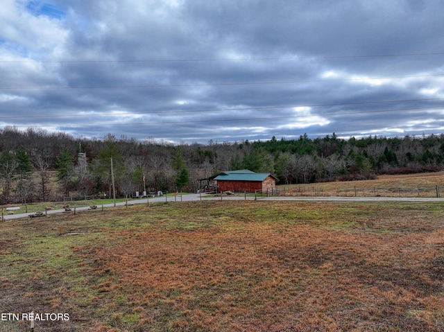 view of yard featuring a rural view