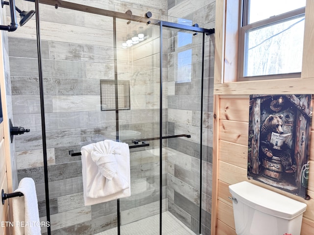 bathroom featuring a stall shower