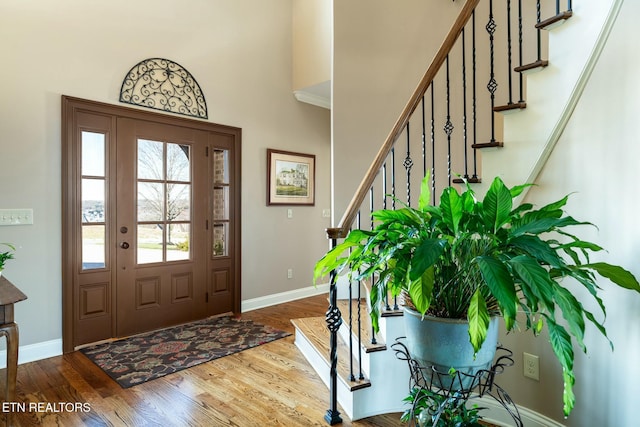 foyer featuring hardwood / wood-style floors