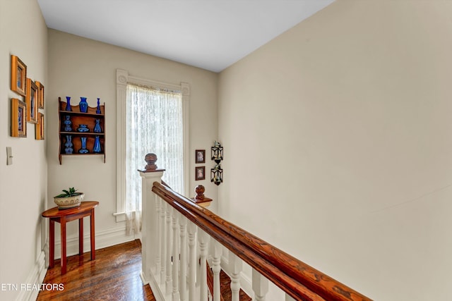 corridor featuring dark hardwood / wood-style floors