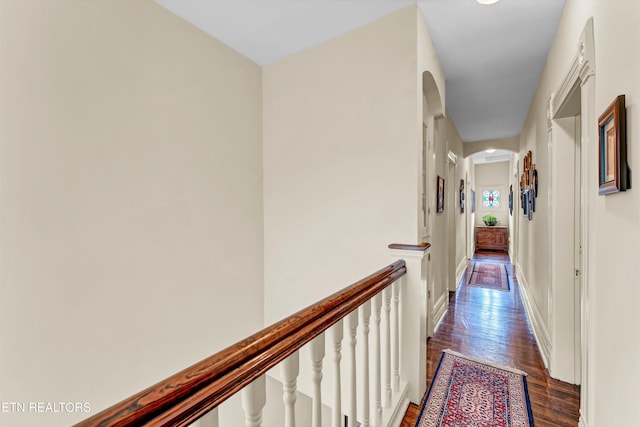 hall featuring dark hardwood / wood-style floors