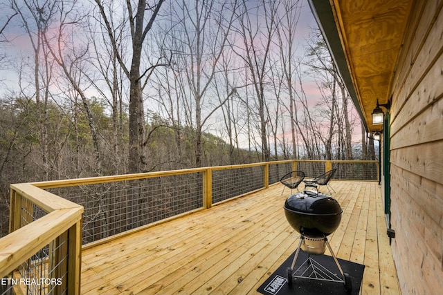 view of deck at dusk