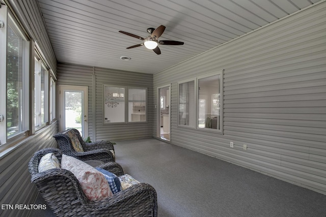 122 Oohleeno Way, Loudon, TN 37774 - sunroom with a ceiling fan