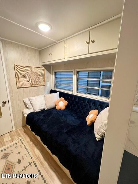 bedroom featuring light hardwood / wood-style floors