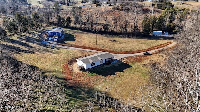 drone / aerial view featuring a rural view