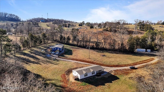 bird's eye view with a rural view