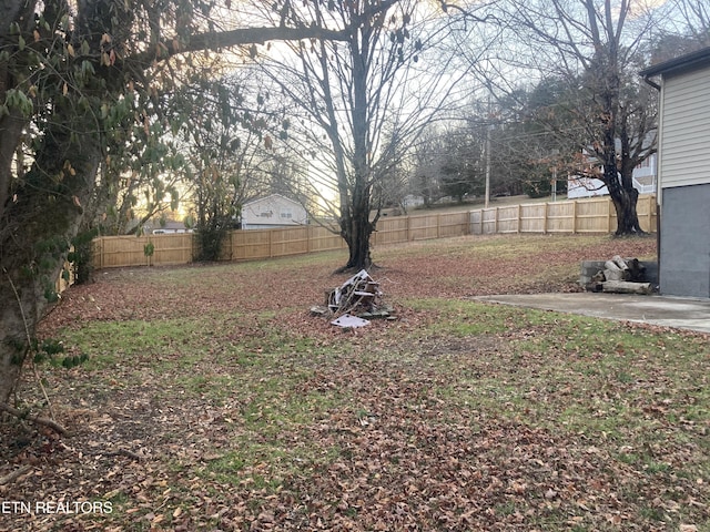 view of yard with a patio area