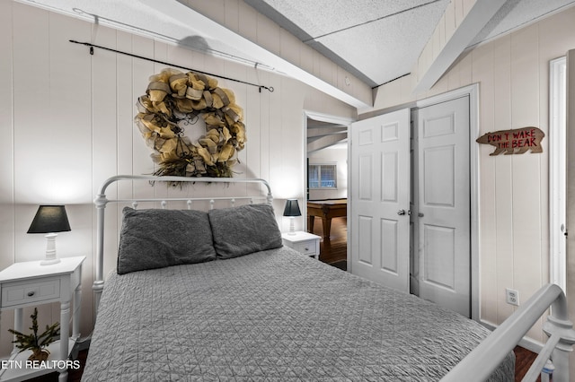 bedroom with a textured ceiling