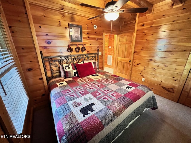 1726 Summit View Way, Pigeon Forge, TN 37862 - carpeted bedroom with wooden walls