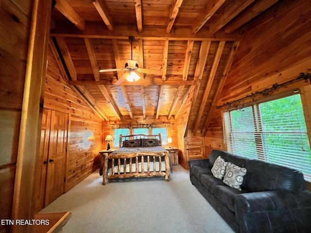 1726 Summit View Way, Pigeon Forge, TN 37862 - carpeted bedroom featuring wooden ceiling and wooden walls