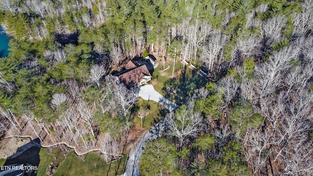 aerial view with a forest view