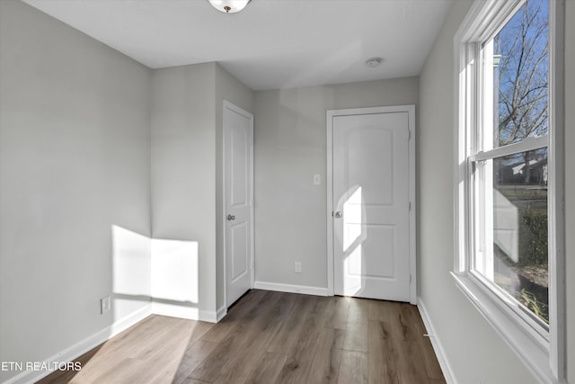 entrance foyer with dark hardwood / wood-style floors and a wealth of natural light