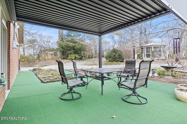 view of patio with a gazebo