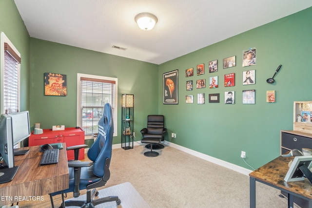 office featuring carpet flooring