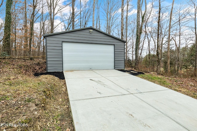 view of garage