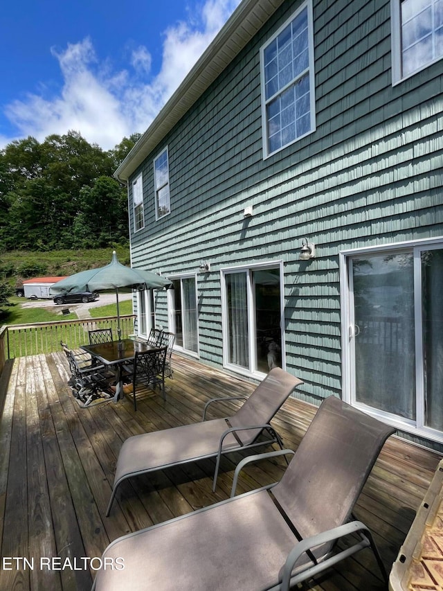 752 Tanglewood Rd, Sharps Chapel, TN 37866 - wooden deck featuring outdoor dining space