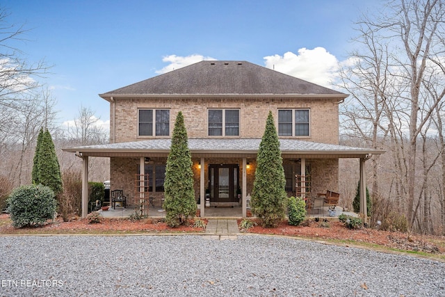 view of front of home with covered porch