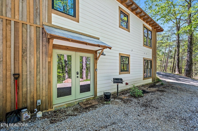 exterior space featuring french doors