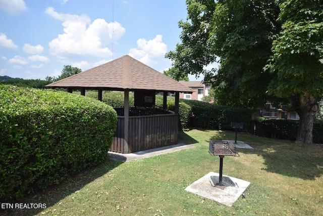 view of yard featuring a gazebo