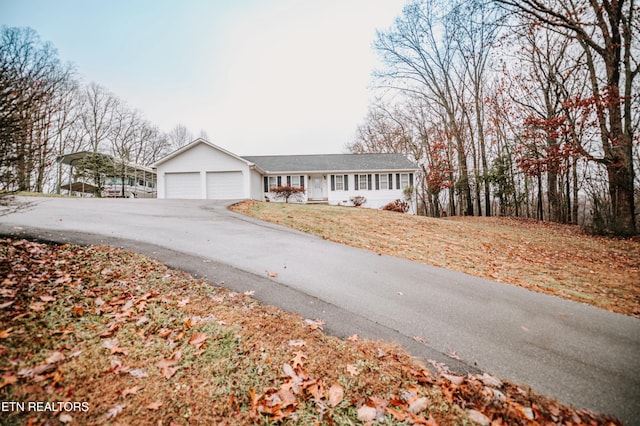 view of front of house with a garage