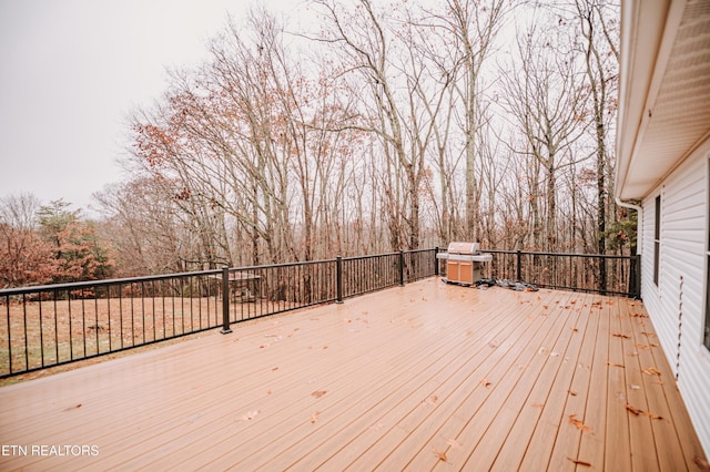 deck featuring area for grilling