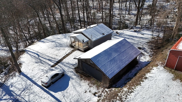 view of snowy aerial view