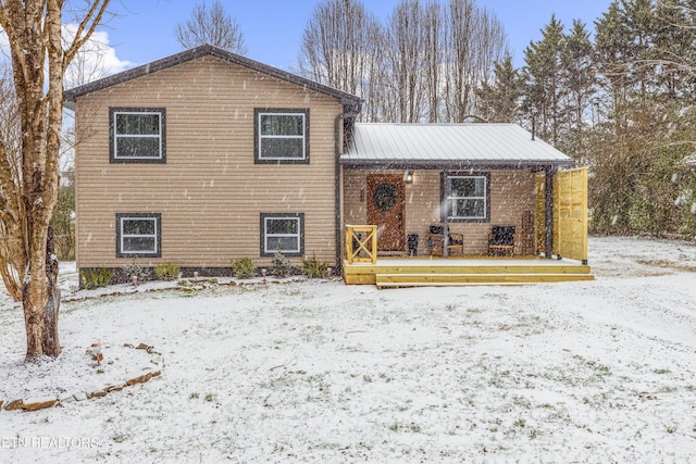 view of split level home