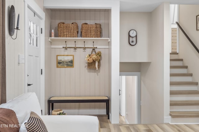 mudroom featuring wood finished floors