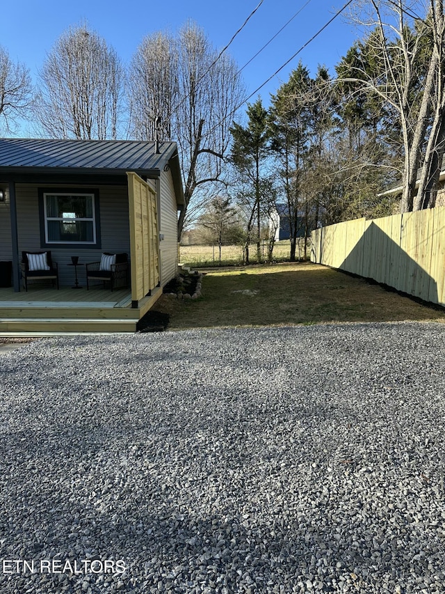 view of yard with fence