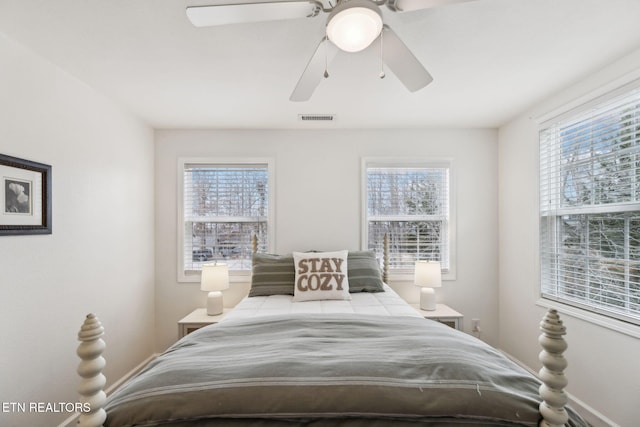 bedroom with ceiling fan