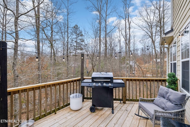 deck with area for grilling