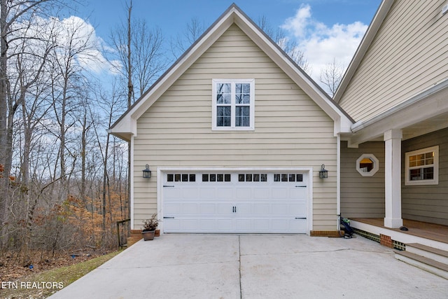 view of garage