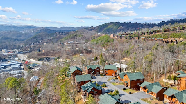 aerial view featuring a mountain view