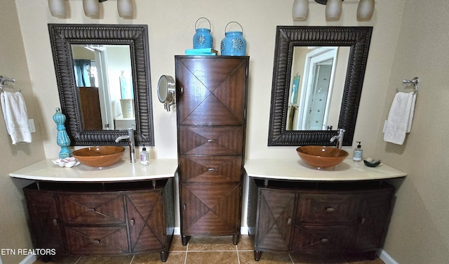 bathroom featuring tile patterned floors and vanity