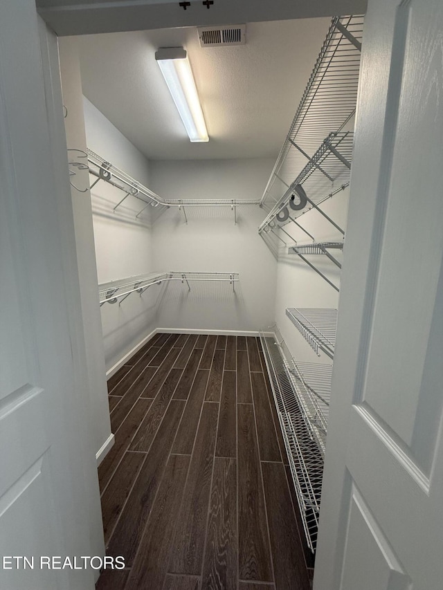 walk in closet featuring hardwood / wood-style flooring