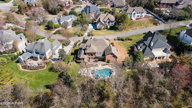 aerial view featuring a residential view