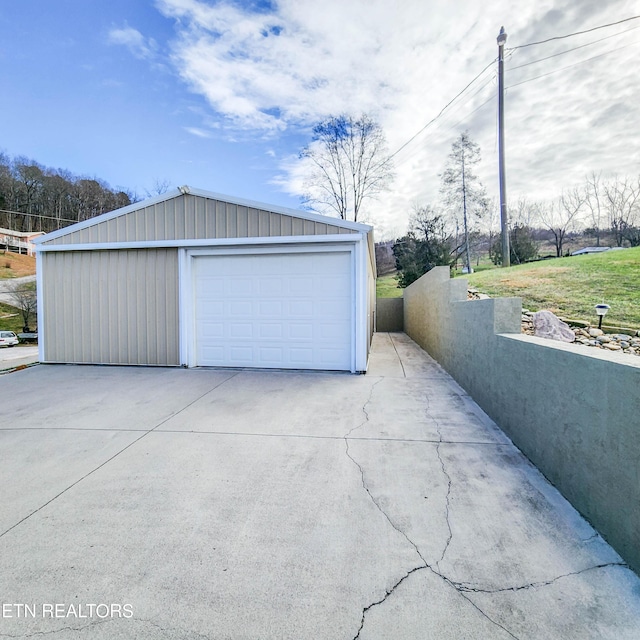 view of garage