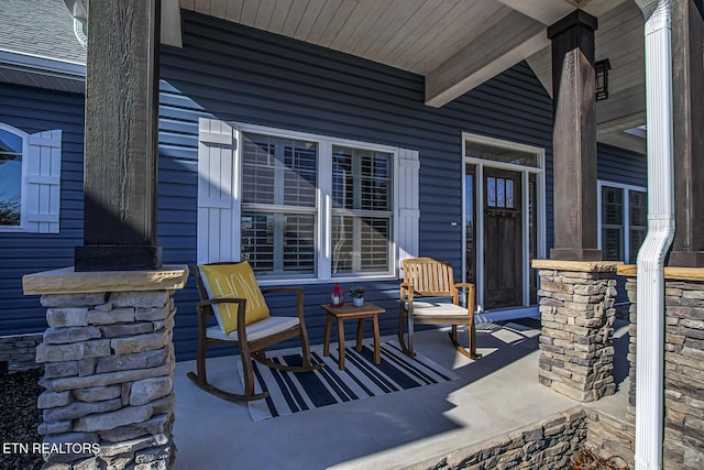 view of patio with a porch