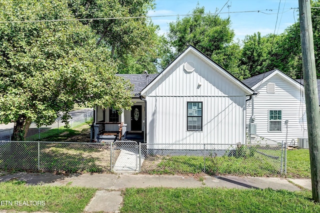 view of front of home with central AC