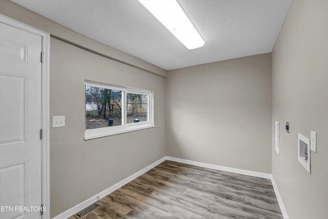 empty room featuring light hardwood / wood-style flooring