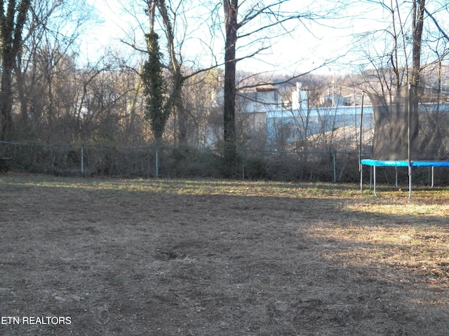 view of yard featuring a trampoline