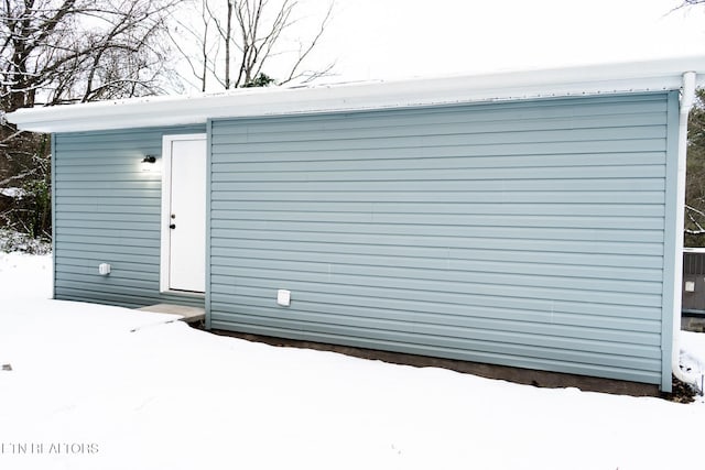 view of snow covered structure