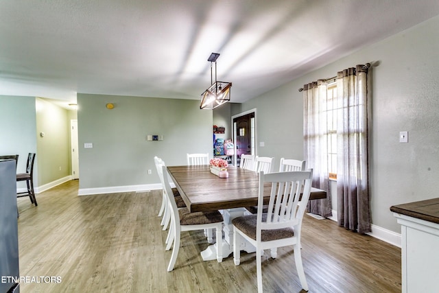 dining area featuring light hardwood / wood-style floors