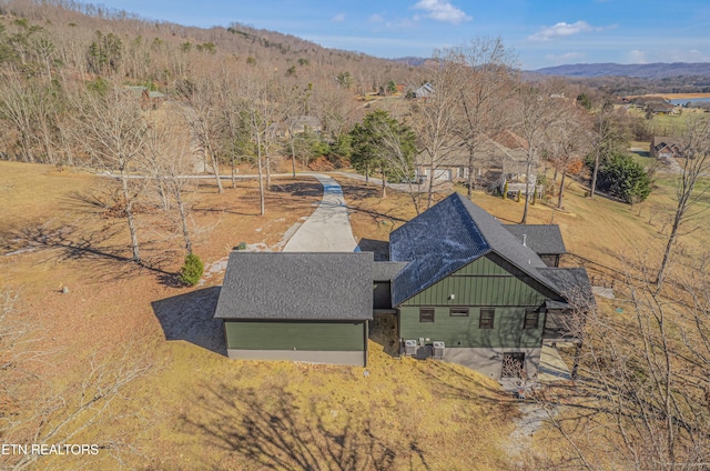 aerial view featuring a mountain view