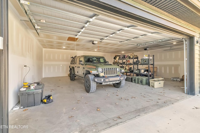 view of garage