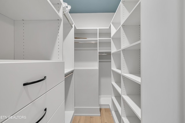 walk in closet featuring light wood-type flooring