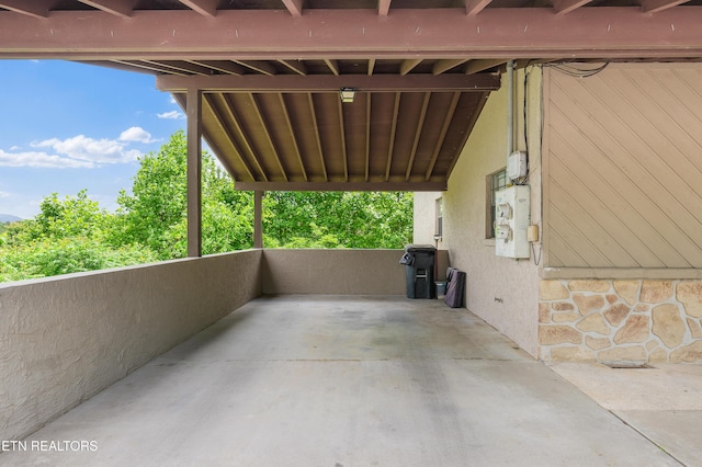 view of patio with a balcony