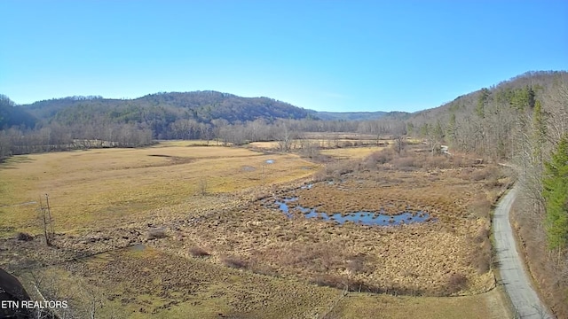 view of mountain feature featuring a rural view