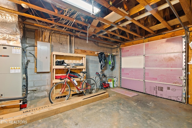 garage with electric panel