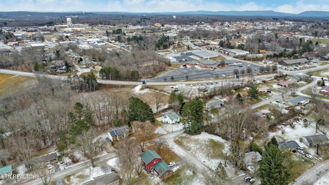 drone / aerial view with a mountain view